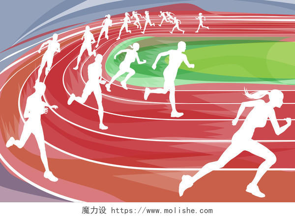 赛跑运动员短跑竞赛的插图
